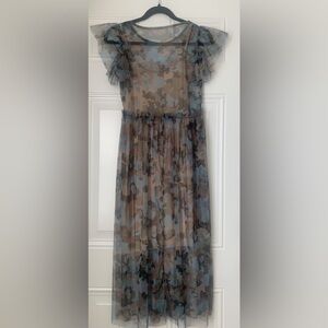 Diva Sheer Camouflage Midi/Maxi Dress Size S